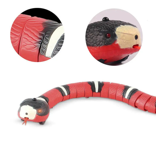 Sensing snake toy for cats