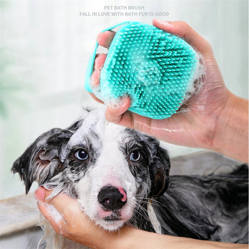 Pet shampoo brush