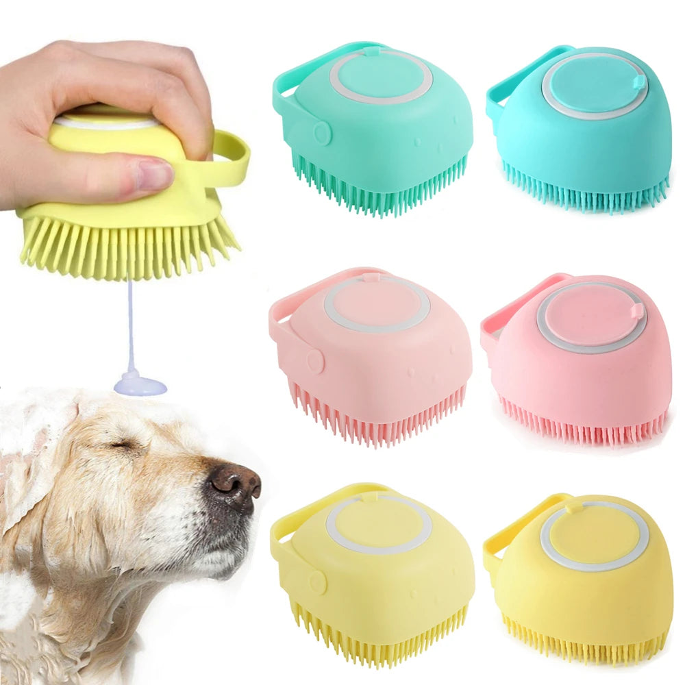 Pet shampoo brush